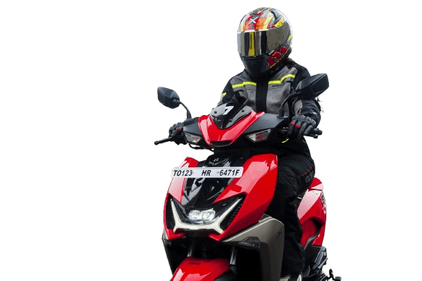 Red Scooter Rider